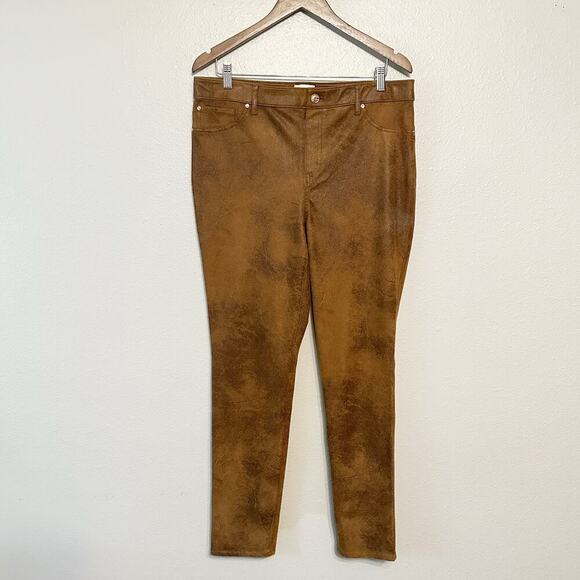 Chico’s Size 1.5 Soft Faux Suede Tan Brown Pull-on Pants Women's Size 10 - Picture 2 of 15